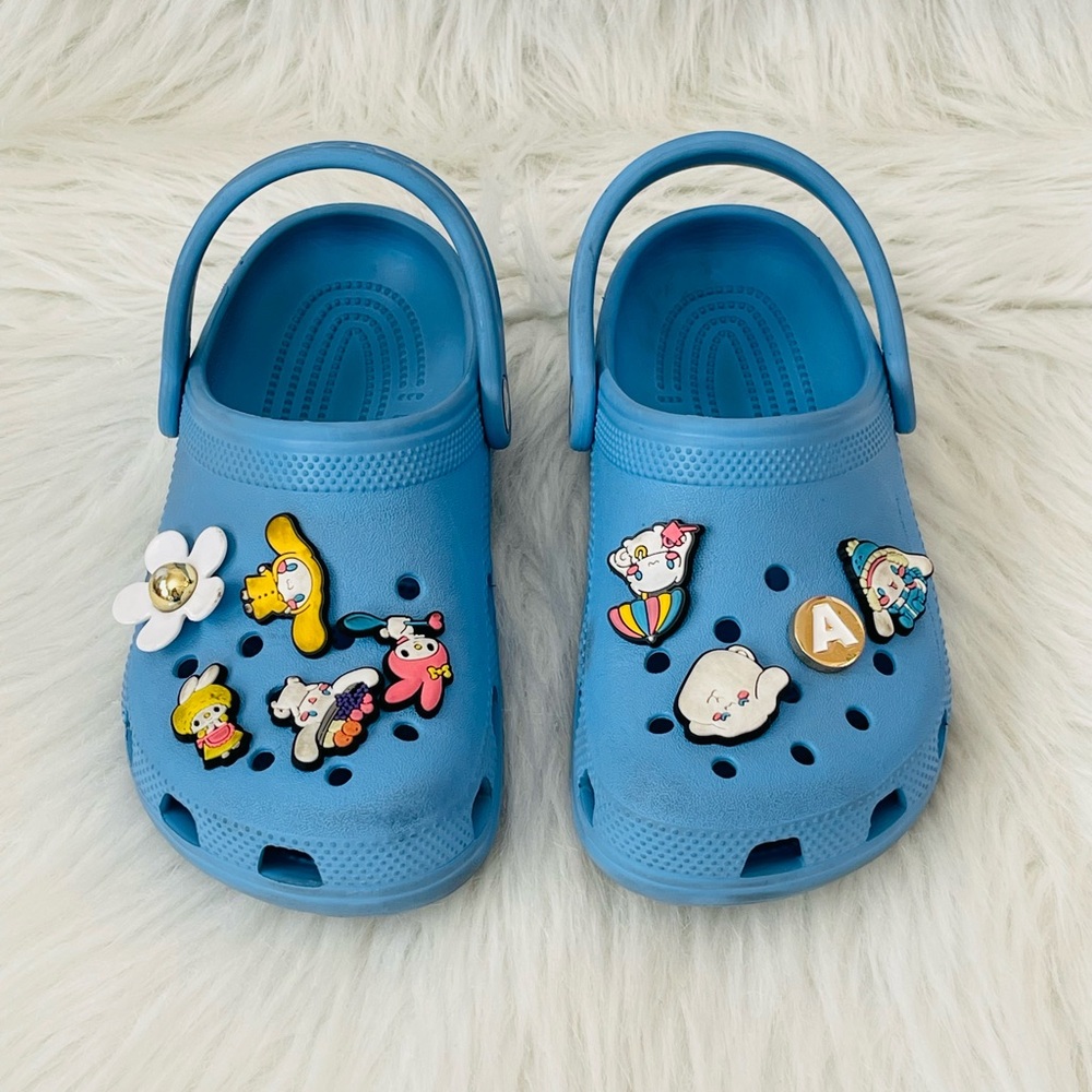 Blue Kids Clogs with Fun Charms
